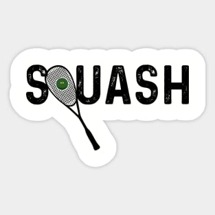 Squash Racket and Text Logo Sticker